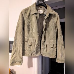 Cherokee Olive Green Suede Jacket, XL